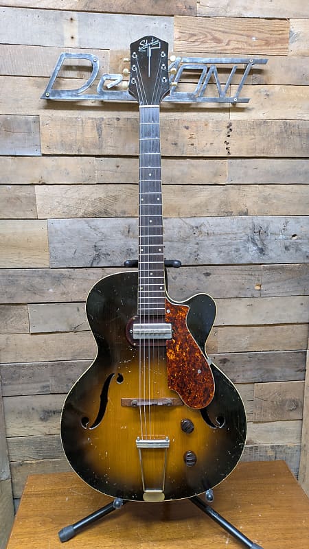 Harmony Silvertone H61 Vintage Electric Hollow Jazz Guitar | Reverb UK