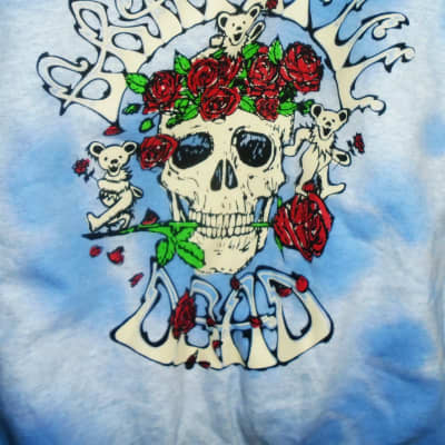 grateful dead bear skull & roses M NEW UK sweat shirt - jerry garcia banjo guitar ripple dark star truckin' image 1