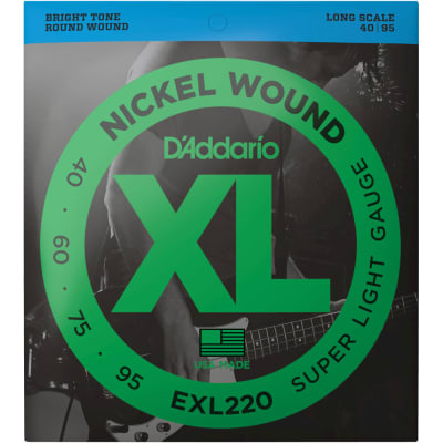 D'Addario EXL220 Super Light, Nickel Wound Bass Strings, 40-95 image 2