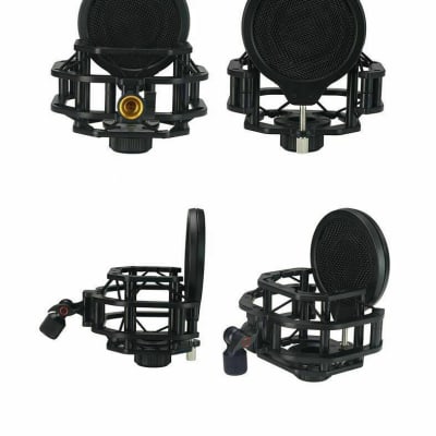 BOP Cover Shock mount and Pop Filter for Lewitt studio mics, Audio-Technica, Neuman, etc shock-mount image 9