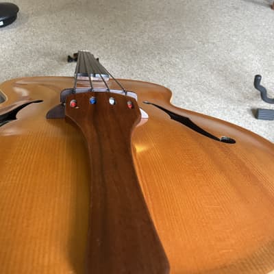 Custom Handmade Archtop Fretless Bass image 9