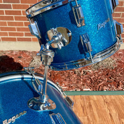 1960s Rogers Holiday Drum Set Blue Sparkle 20/12/14 image 15