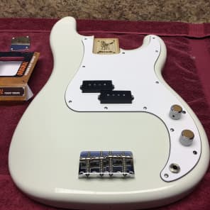 Warmoth Olympic White Precision Bass Body LOADED w/ Fender Original P-Bass Pickups image 4
