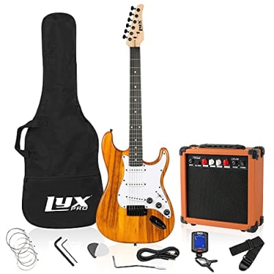 LyxPro Beginner 39” Electric Guitar & Electric Guitar Accessories, Mahogany image 1