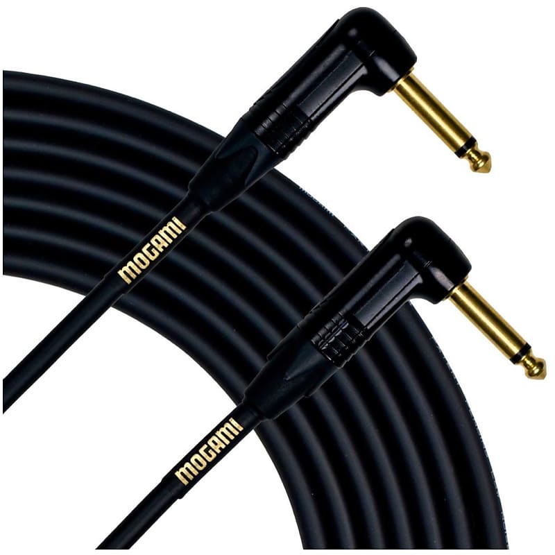 Mogami Gold Instrument Cable with Right Angle Ends, 10' image 1
