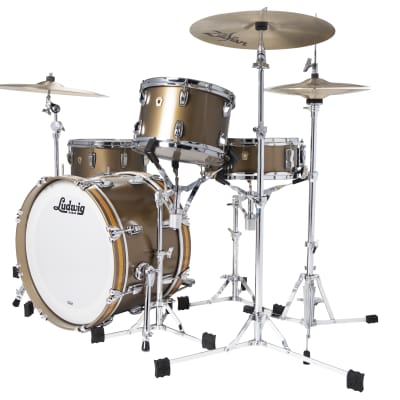 Ludwig Classic Maple Vintage Bronze Mist Lacquer Fab Kit 14x22_9x13_16x16 Drums Shell Pack Special Order Auth Dealer image 2