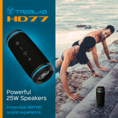 TREBLAB HD77 - Ultra Premium Bluetooth Speaker, Portable, Loud Bass, 20H Battery, IPX6 Waterproof image 3