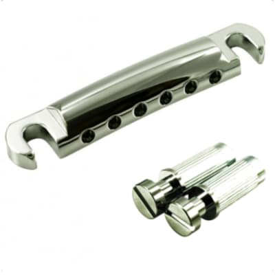 Gotoh Guitar Stop Tailpiece w/ Metric Thread Studs-Chrome image 1