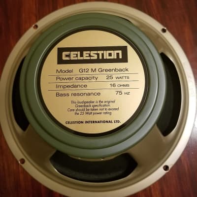 Made In UK/England Celestion G12M 25 Watt Greenback 16 Ohm