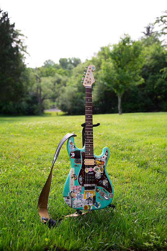 Rivers Cuomo Stratocaster Copy (Warmoth Partscaster) Seafoam Reverb