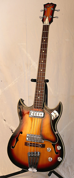 Vintage Imperial Hollowbody Bass 1965 FujiGen Gakki Sun