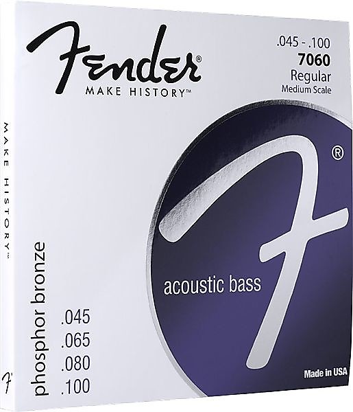 Fender 7060 Acoustic Bass Strings, Phosphor Bronze, .45-.100 Gauges, (4) 2016 image 1