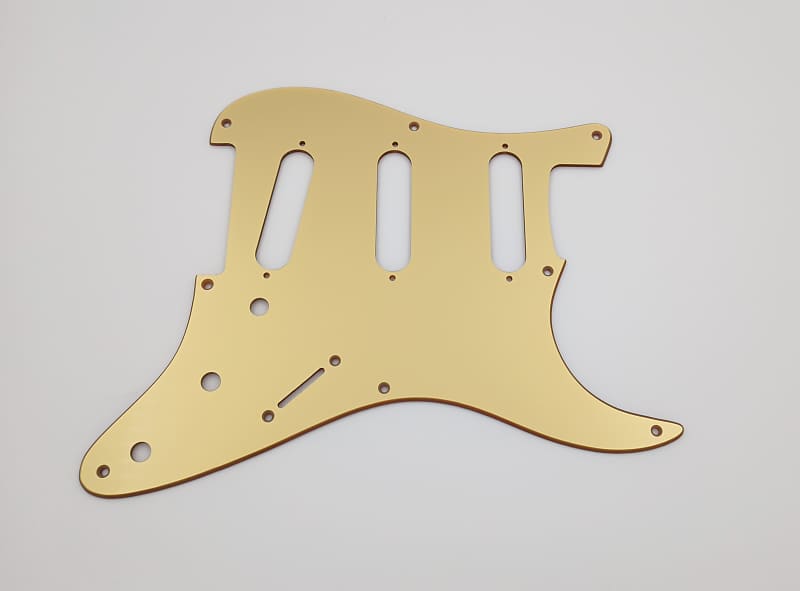 8 hole metallic gold acrylic pickguard for us/mex fender | Reverb