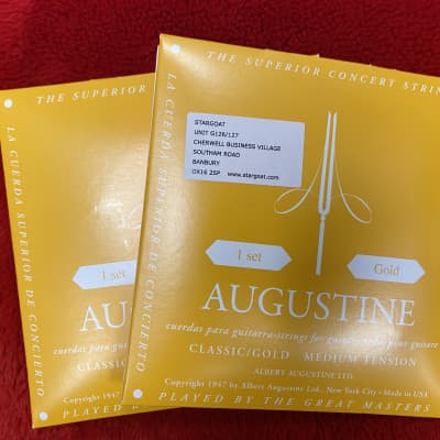 Augustine AUGGOLDSET Gold Nylon Guitar Strings Medium Tension