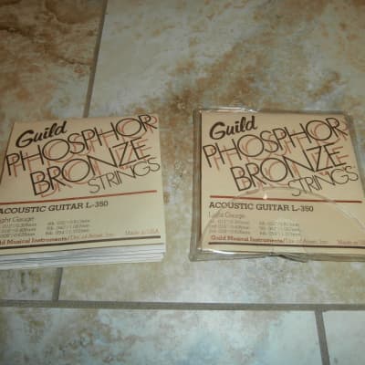 Two Packs of Vintage 1980's Guild Phosphor Bronze L-350 Acoustic Guitar Strings! Original Case Candy image 3