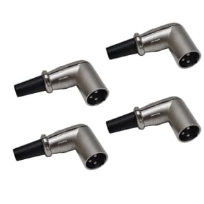 Seismic Audio SAPT303-4PACK Right-Angle 3-Pin XLR Male Cable Connectors (4-Pack)