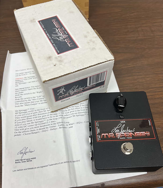 Lee Jackson Mr. Springgy Spring Reverb Pedal | Reverb