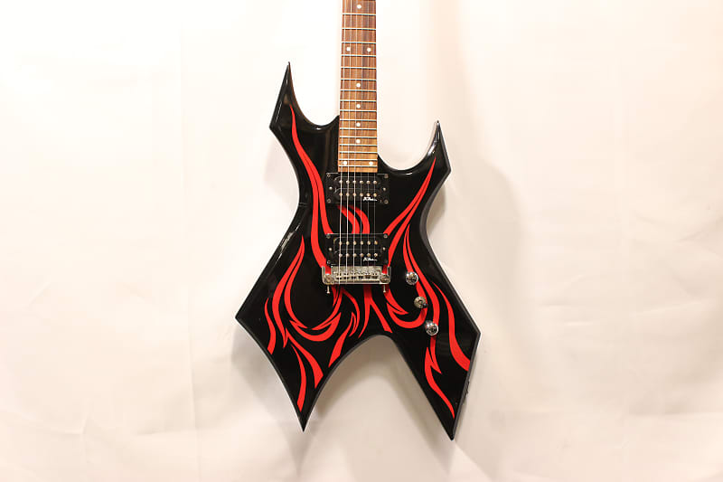 B.C. Rich KKW Warlock 2010 Black with red flames image 1