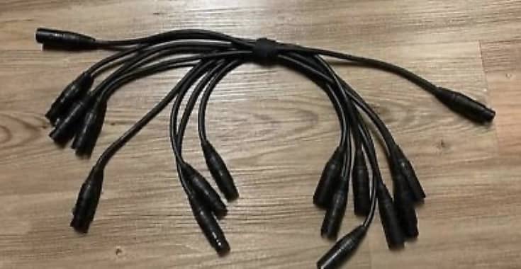 Qty: 7 Audio Technica 2Ft Black Mic Cables With Neutrik XLR ends ( Price is Each Cable ) image 1