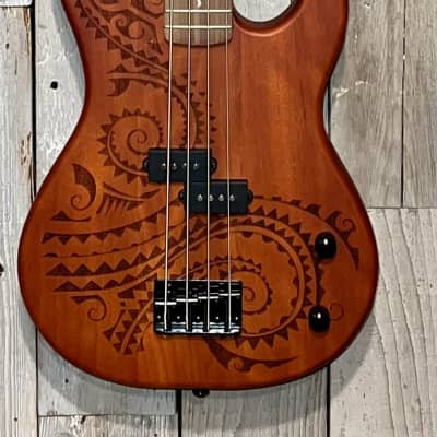 Luna Tattoo Short Scale 30"  Bass Natural Satin  ,Cool Looking great Playing, In Stock & Ships Fast ! image 2