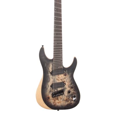Schecter Reaper-7 Multiscale 7MS Electric Guitar Charcoal Burst image 2