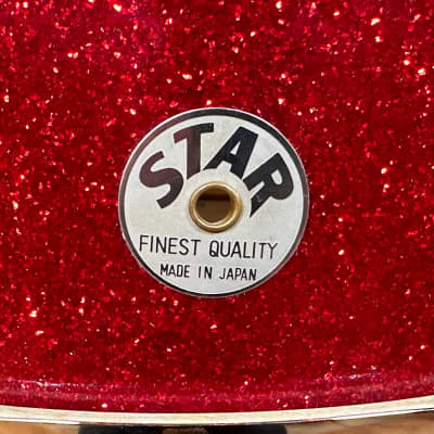 Vintage Star 5x14 Snare Drum Red Sparkle MIJ Tama Japan image 9