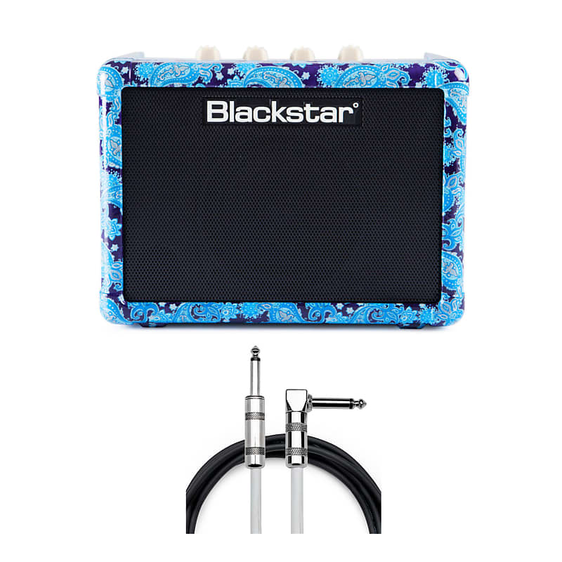 Blackstar FLY3 Bluetooth Purple Paisley Guitar Amplifier Bundle with Cable (2 Items) image 1