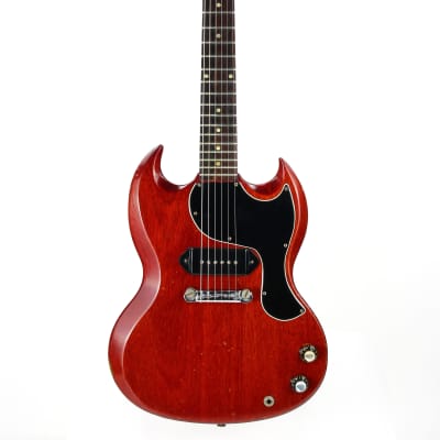 Early 1965 Gibson SG Jr. Junior WIDE NUT Cherry Red | No breaks, No refins Les Paul 1964 spec, Wraparound Tailpiece image 6