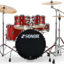 Sonor AQX Stage 5-piece Drum Set with Hardware Pack - Red Moon Sparkle
