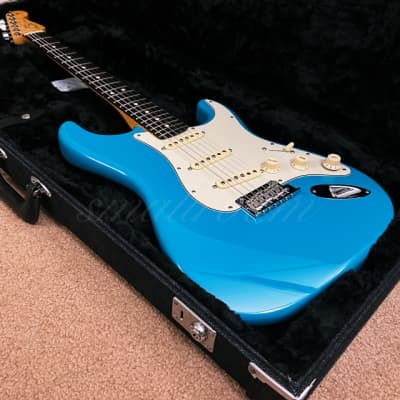 Fender American Professional II Stratocaster with Rosewood Fretboard 2021 Miami Blue w/Wrangler Denim Case image 1