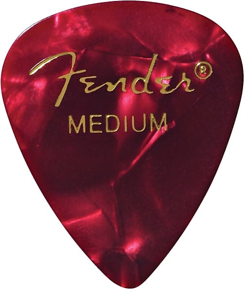 Fender Premium Celluloid 351 Shape Picks, Medium, Red Moto, 12-Pack image 1