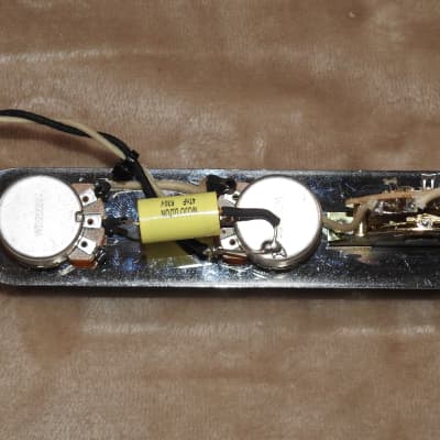 Aged Gotoh Telecaster Loaded Control Plate Harness with Treble Bleed WD 24mm Pots Oak Grigsby Switch image 7