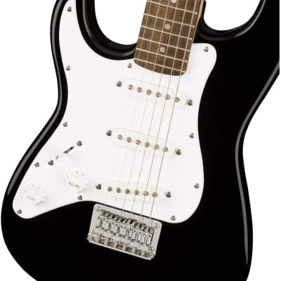 Squier Mini Stratocaster Electric Guitar, with 2-Year Warranty, Black, Laurel Fingerboard, Left-Handed image 3
