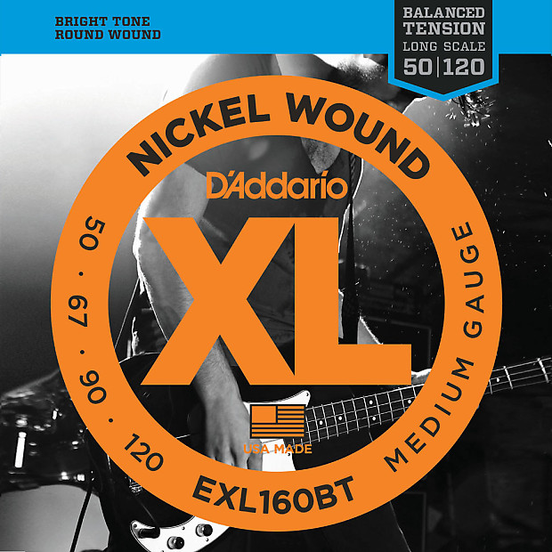 D'Addario EXL160BT Nickel Wound Bass Guitar Strings Balanced Tension Medium 50-120 image 1