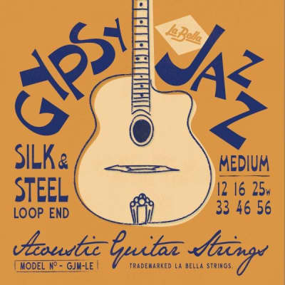 LA BELLA La Bella Gypsy Jazz | Muta di corde per chitarra Maccaferri GJM-LE Scalatura: 012-016-025W-033-046-056 for sale