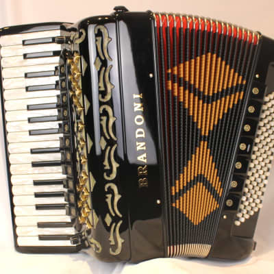 NEW Black Brandoni 68C Classic Harmonik Mics Piano Accordion LMMM 34 96 image 1