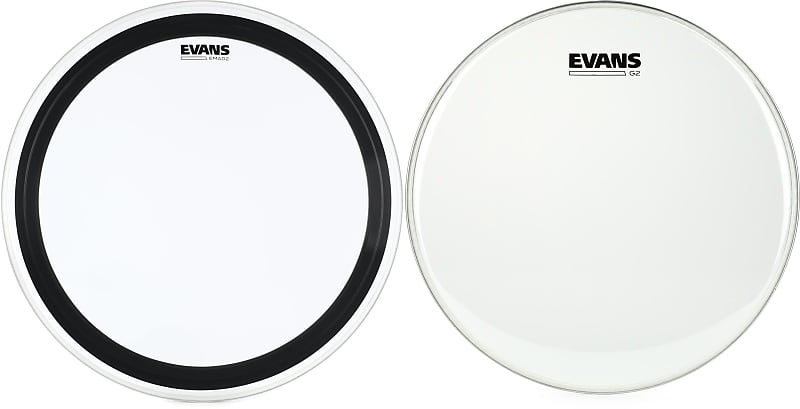 Evans EMAD2 Clear Bass Batter Head - 24 inch  Bundle with Evans G2 Clear Drumhead - 13 inch image 1