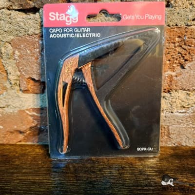 Stagg Curved Trigger Capo - Dark Wood for sale
