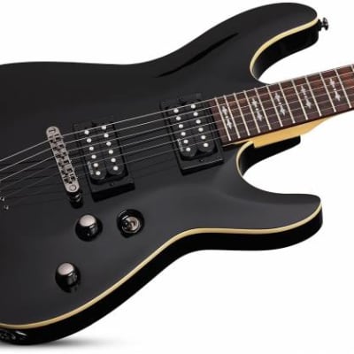Schecter 6 String Left-Handed Electric Guitar Omen-6 Gloss Black Finish image 6