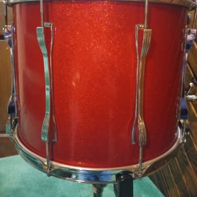 Ludwig 15" Marching Snare Drum 1970's - Red Sparkle image 4