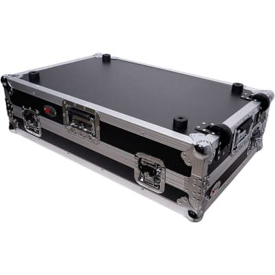 ProX Flight-Style Road Case for Pioneer DDJ-FLX10 DJ Controller With Sliding Laptop Shelf, 1U Rack Space & Wheels Black image 3