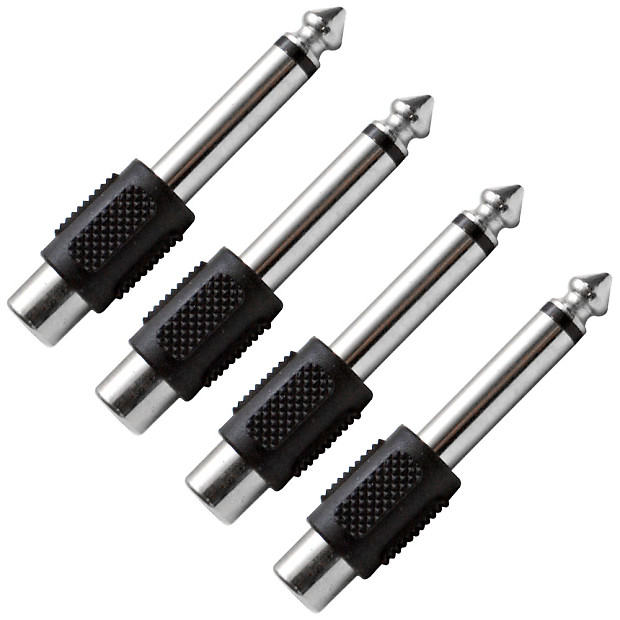 Seismic Audio SAPT100-4PACK RCA Female to 1/4" TS Male Cable Adapters (4-Pack) image 1