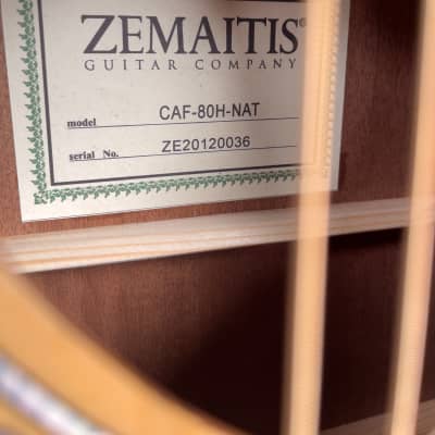 2023 Zemaitis Acoustic Natural Model CAF-80H with "Z" Gig Bag Mint an excellent guitar for the price image 9