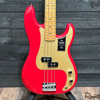 Fender Vintera '50s Precision P Bass MIM 4 String Electric Bass Guitar Dakota Red image 1