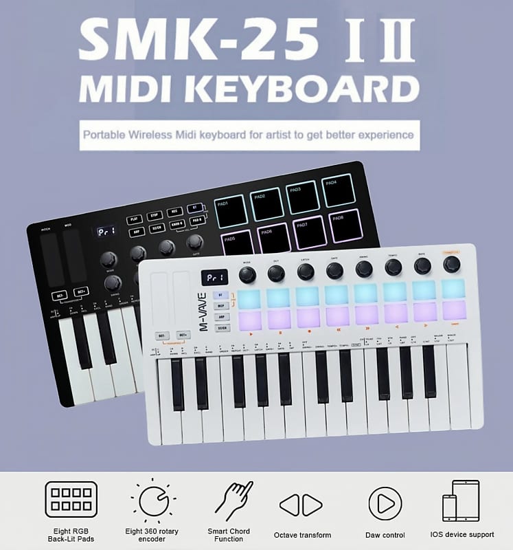 M-vave SMK-25 II Midi Keyboard Controller,25 | Reverb