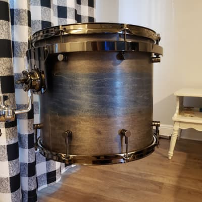 Homefront Custom Drums 14x16 All Maple Tom 2020 Worn Barnwood/Sapphire Heart image 1