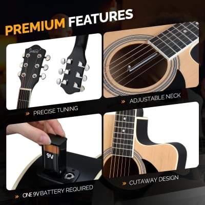 Glarry GMA101 41 Inch EQ Acoustic Guitar Burlywood image 4