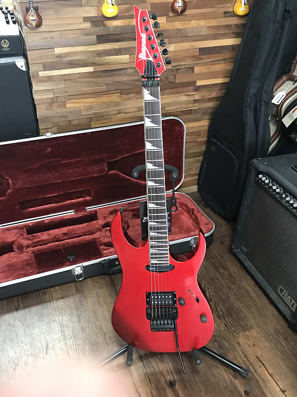 1989 Ibanez RG765 in Candy Apple Red w/shark tooth inlays | Reverb