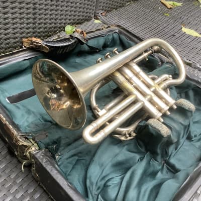 Boosey & Co vintage cornet trumpet with case / made in UK London image 11