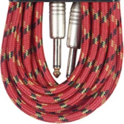 Instrument cable, jack/jack (m/m), 6 m (20"), red, vintage tweed style, S-series image 7